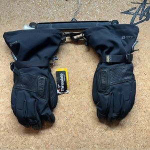 Cabela's Nylon Leather Thermal Lined Gloves Black Sz XL
